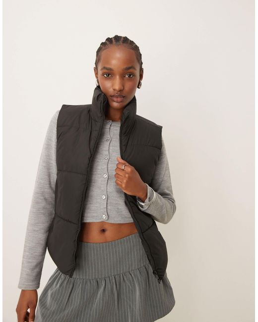 Doudoune sans manches courte New Look en coloris Neutre Lyst