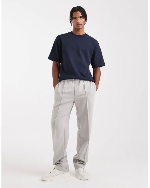 T-shirt décontracté en maille interlock ASOS pour homme en coloris Blue