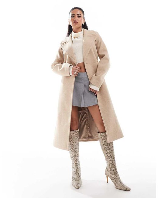 Forever New Natural Formal Wrap Coat