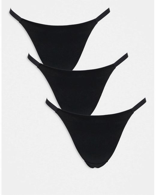 ASOS Black Asos design curve – 3er-pack string-tangas