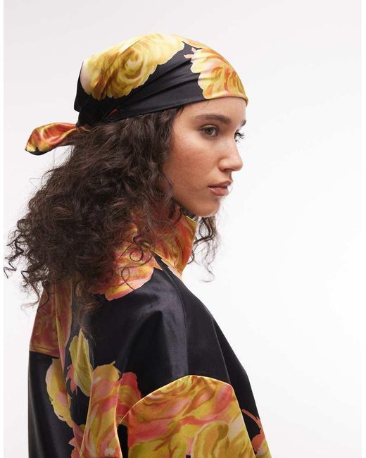 ASOS Black Satin Headscarf