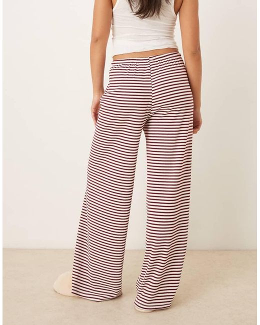 Gina Tricot Pink Supersoft Jersey Wide Leg Trousers With Drawstring Waist