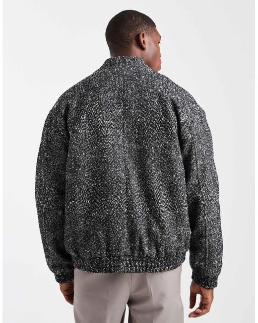 ASOS Black Bomber for men