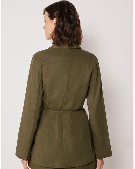 Calzedonia Green Blazer With Linen And Viscose