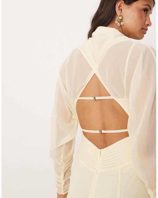 ASOS Natural – langärmliges midikleid