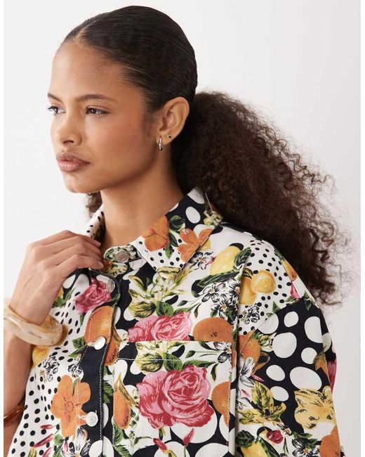ASOS Multicolor Denim Boxy Shirt Co-ord