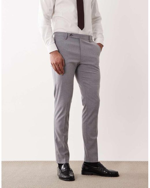 ASOS Gray Skinny Suit Trousers for men