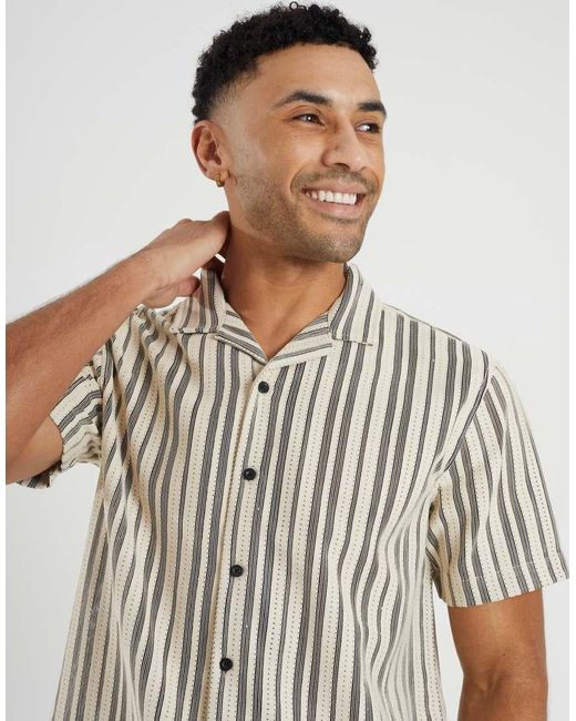 Brave Soul White Striped Woven Shirt for men