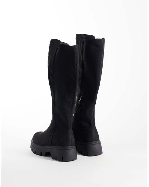 SEQWL Blue Twirl Chunky Knee Boots