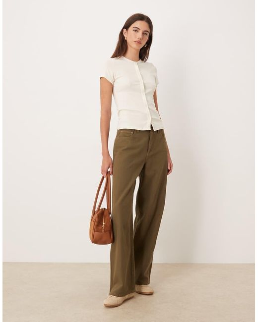 Calvin Klein White Ribbed Button Up Top