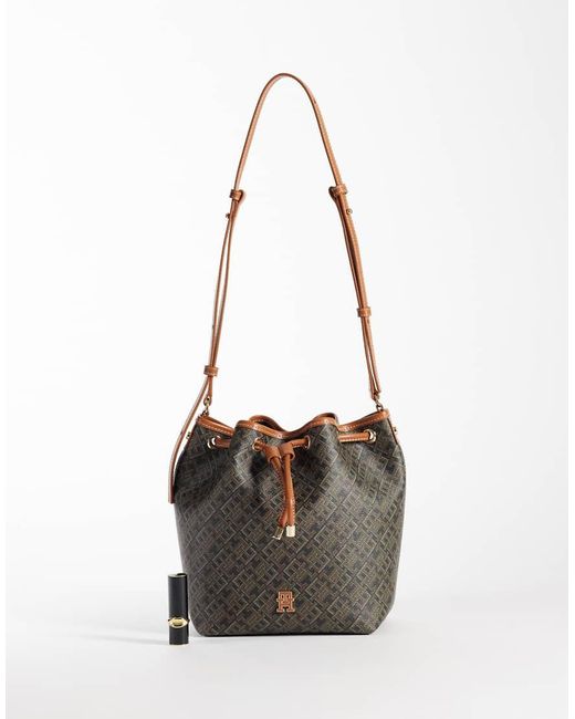 Tommy Hilfiger White Monologo Bucket Bag