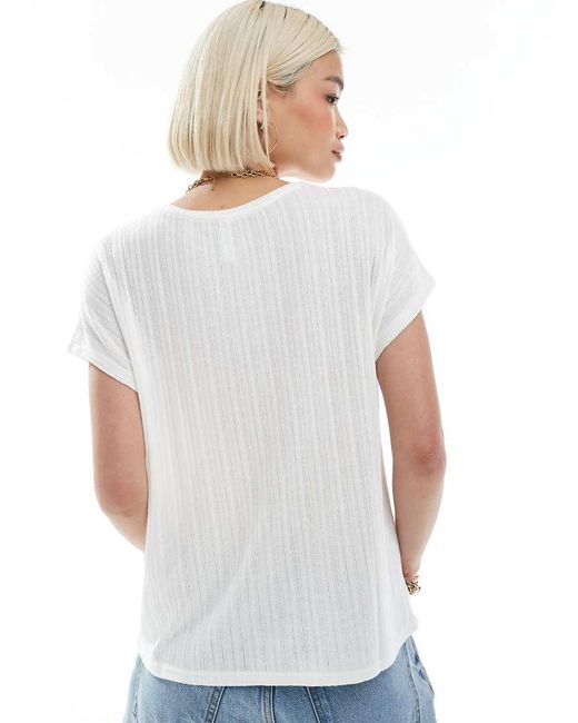 ONLY White Ribbed Textured Top