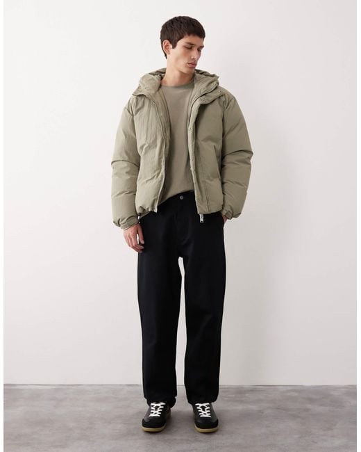 ASOS COLLECTIVE Natural Oversized Down Fill Puffer Jacket for men