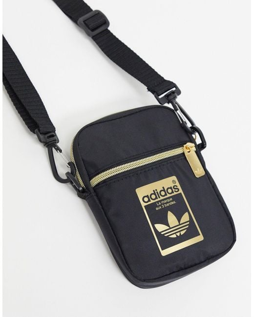 adidas Originals Superstar Flight Bag With Gold Logo in Black for Men |  Lyst Australia