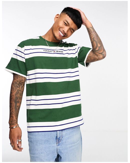 Tommy jeans t shirt striped Clearance