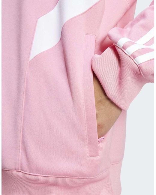 Sudadera Rosa Claro Con Cuello Redondo, Media Cremallera Y Diseño Del Inter Miami Cf De Adidas Originals de hombre de color Pink