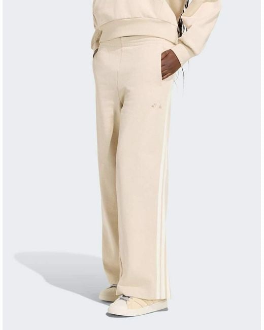 Adidas Originals Natural Adidas Kit 3-Stripes Wide Pant