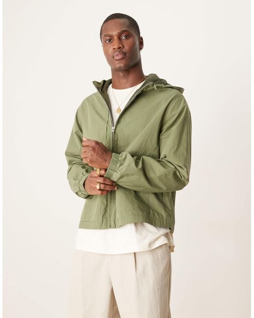 ASOS Green Windbreaker Jacket With Hood for men