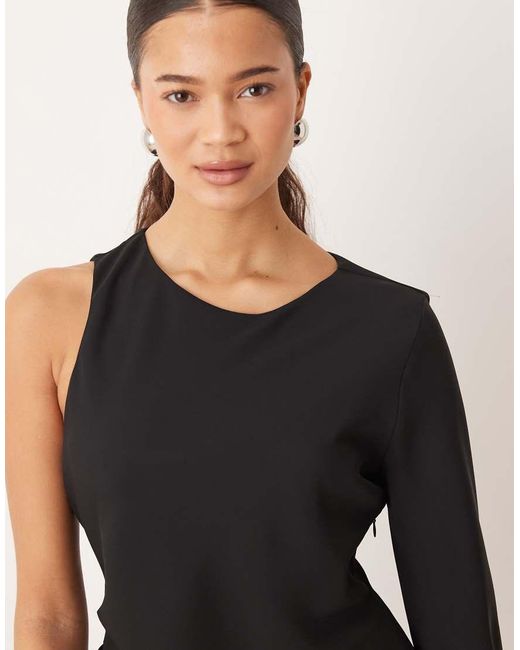 Mango Natural One Shoulder Mini Dress