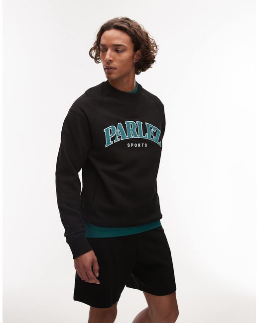Sweat-shirt ras Parlez pour homme en coloris Black
