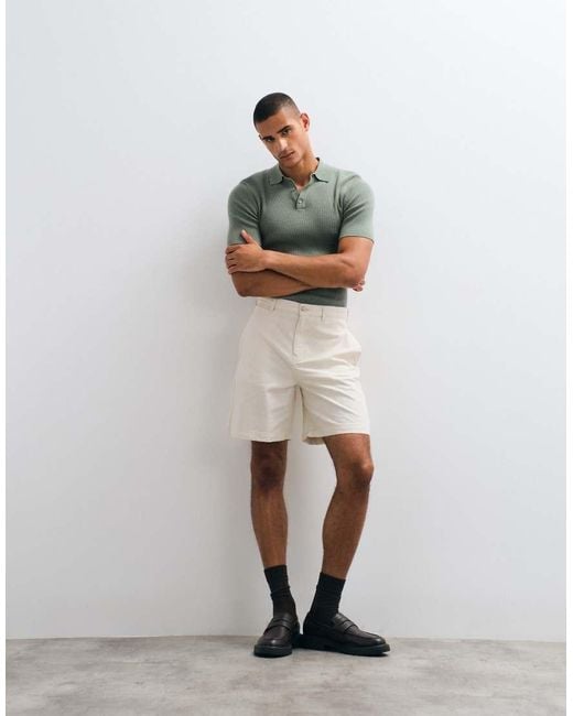 ASOS Multicolor Mid Length Linen Blend Jort for men