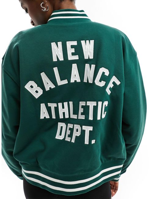 Sportswear greatest hits - giacca bomber stile college di New Balance in Green