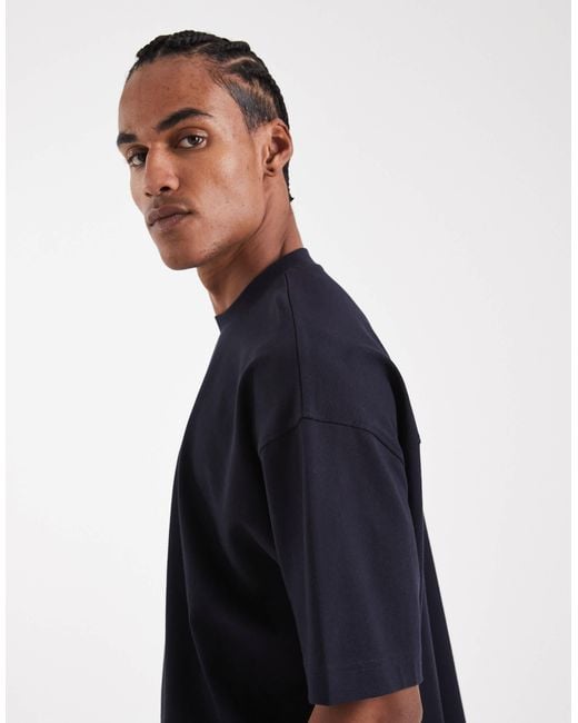 ASOS Blue Circular Design Collection Super Heavyweight Oversized Boxy T-shirt for men