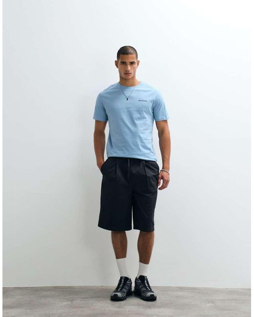 Columbia Blue Barton Springs Iii Graphic T-shirt for men