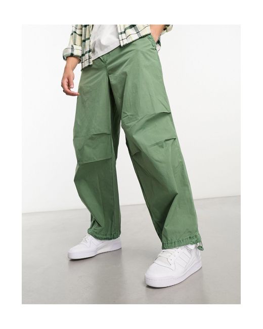 River Island Green Parachute Pants for men