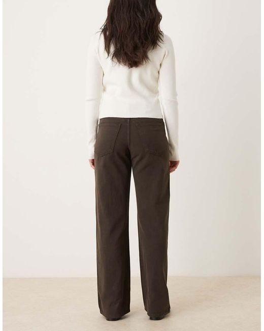 Gina Tricot Natural Low Waist Wide Leg Denim Jeans