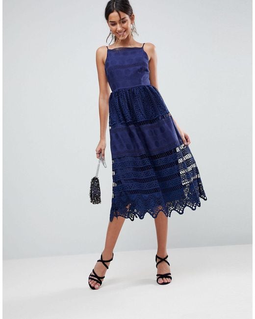 asos blue evening dress