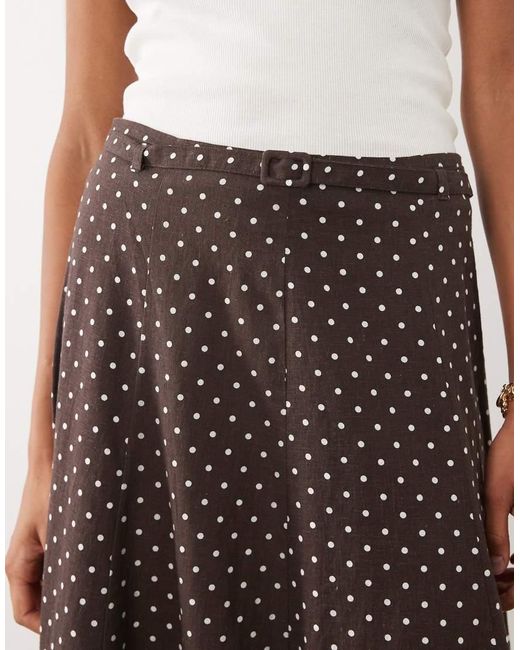 Mango Natural Romeo Linen Mix Maxi Skirt
