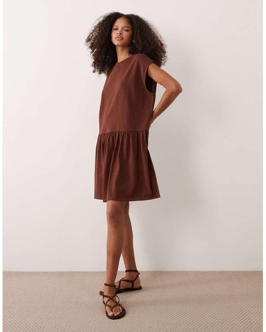 ASOS Brown Mini Smock Dress