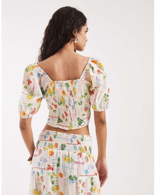 Vero Moda White Short Sleeve Smock Top Co-ord