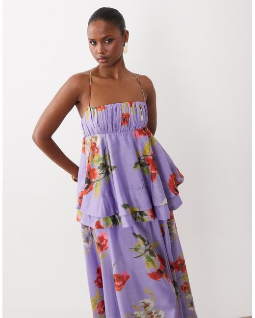 ASOS Purple Double Layer Maxi Dress