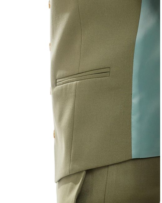 ASOS Green Skinny Suit Waistcoat for men
