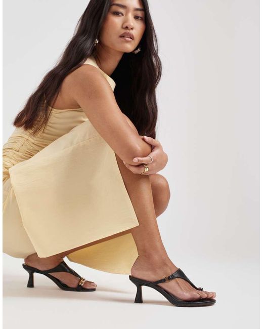 Dolce Vita Black Derrel Mid Heel Sandals