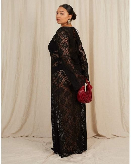 Going Somewhere Black Crochet Maxi Dress