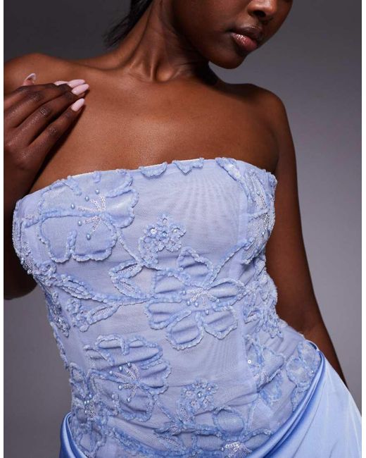 Oh Polly Blue Drape Skirt Mini Dress