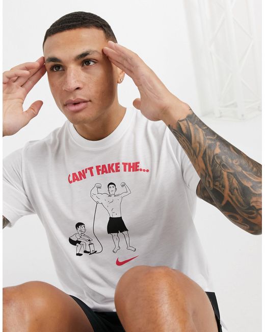 Nike Cant Fake It Graphic T-shirt in White for Men | Lyst Australia