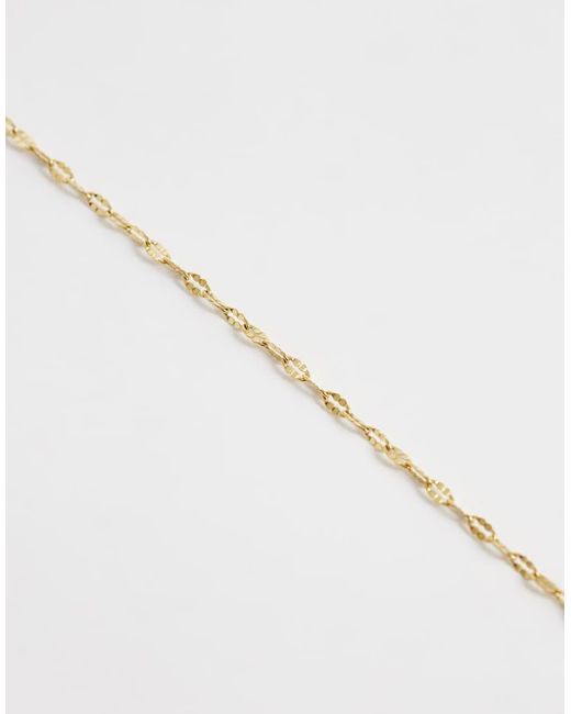 ASOS Natural Waterproof Stainless Steel Anklet With Paper-Chain Design