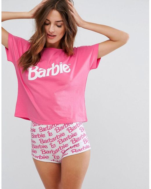 ASOS Pink Barbie Tee & Short Pyjama Set