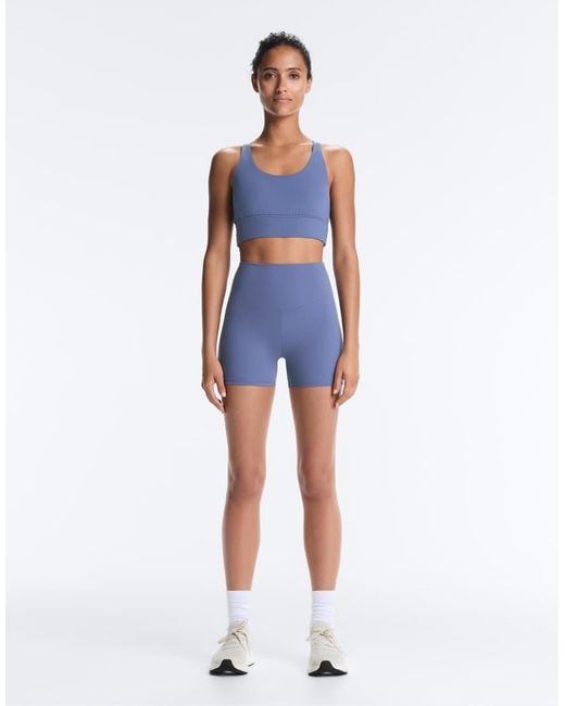 Oysho Blue Comfortlux High-rise 10cm Hot Pants