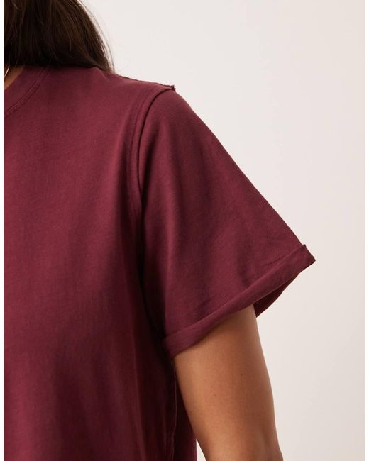 ASOS Red Slouchy Raw Edge Regular Fit T-shirt