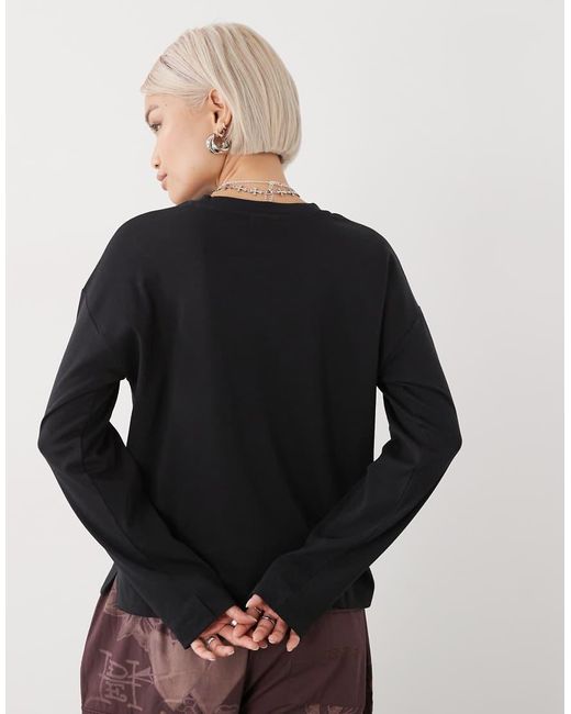 Noisy May Black Regular Fit Long Sleeve T-Shirt
