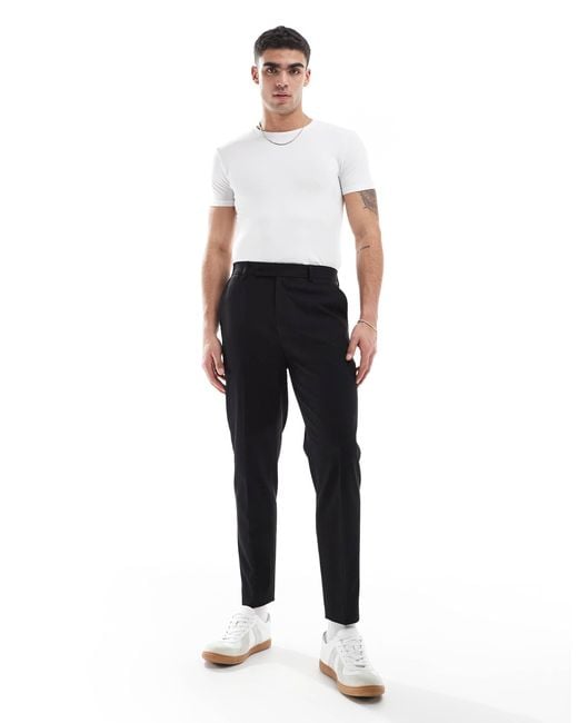 ASOS Black Tapered Suit Trousers for men