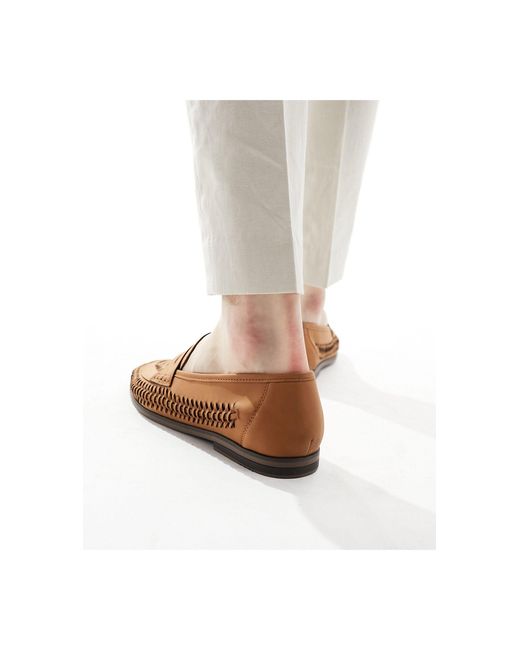 Reem - mocassini intrecciati color cuoio di Schuh in White da Uomo