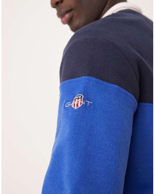 Sudadera Azul Y Roja Con Diseño Color Block Y Logo De Gant de hombre de color Blue