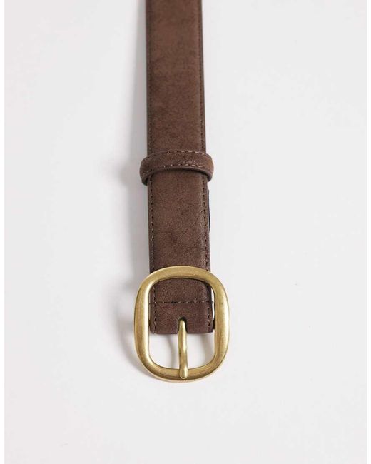 ASOS Blue Faux Suede Square Buckle Waist And Hip Jeans Belt