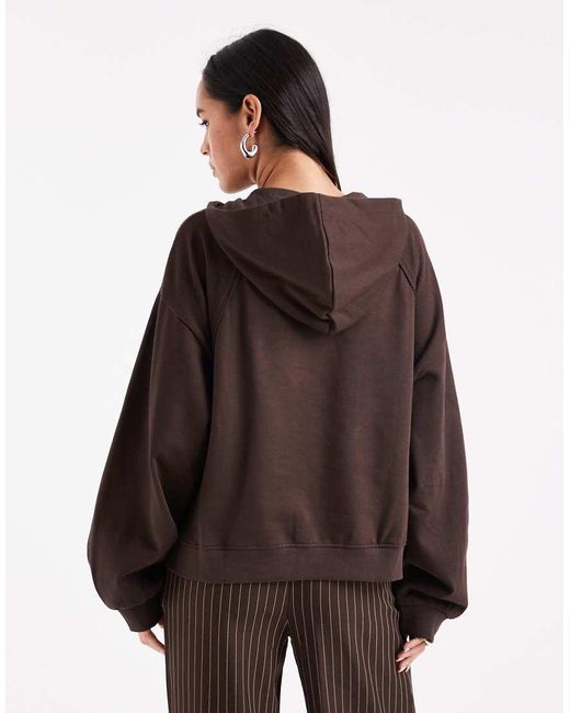 ASOS Black Seamed Hoodie With Waffle Panel Detail